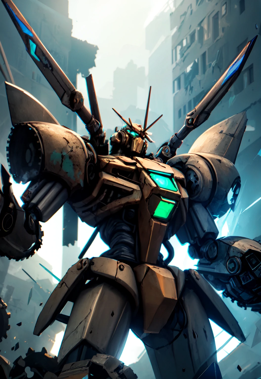 futuristic mecha in a destroyed city, scifi, mechanical, gears, transparent glass, crystal,
vibrant colors, colorful art style,
soft lighting, soft shadows, detailed textures, dynamic lighting,
nice hands, perfect hands,
<lyco:GoodHands-beta2:1.0>
<lora:add_detail:1>