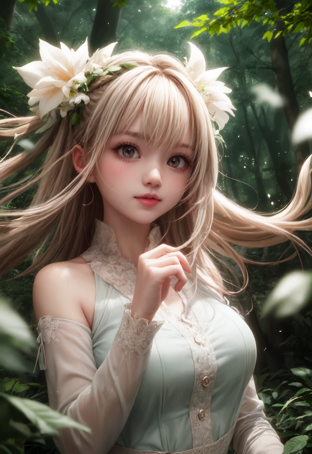 girl in a forest with floating flowers, river, puffy, puffy cheeks, cute,
vibrant colors, colorful art style, 
soft lighting, soft shadows, detailed textures, dynamic lighting,  
nice hands, perfect hands, 
<lyco:GoodHands-beta2:1.0> 
<lora:add_detail:1>