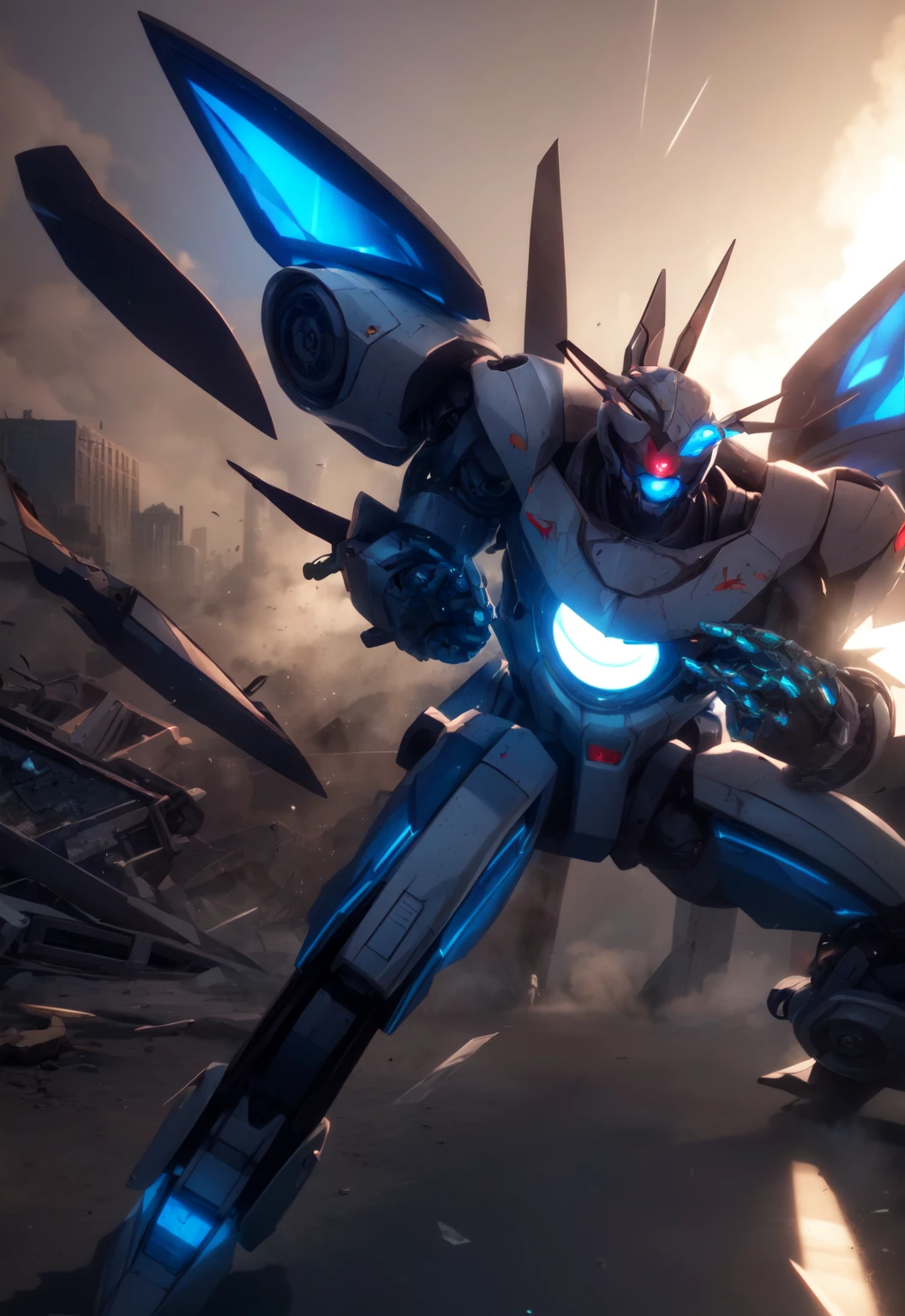 futuristic mecha in a destroyed city, scifi, mechanical, gears, transparent glass, crystal,
vibrant colors, colorful art style,
soft lighting, soft shadows, detailed textures, dynamic lighting,
nice hands, perfect hands,
<lyco:GoodHands-beta2:1.0>
<lora:add_detail:1>