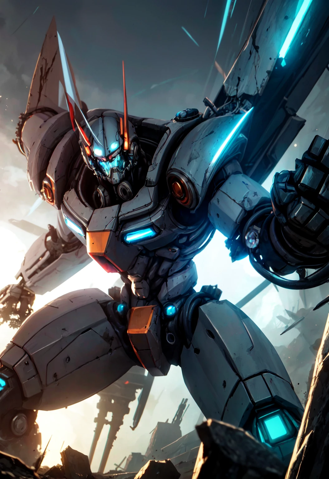 futuristic mecha in a destroyed city, scifi, mechanical, gears, transparent glass, crystal,
vibrant colors, colorful art style,
soft lighting, soft shadows, detailed textures, dynamic lighting,
nice hands, perfect hands,
<lyco:GoodHands-beta2:1.0>
<lora:add_detail:1>