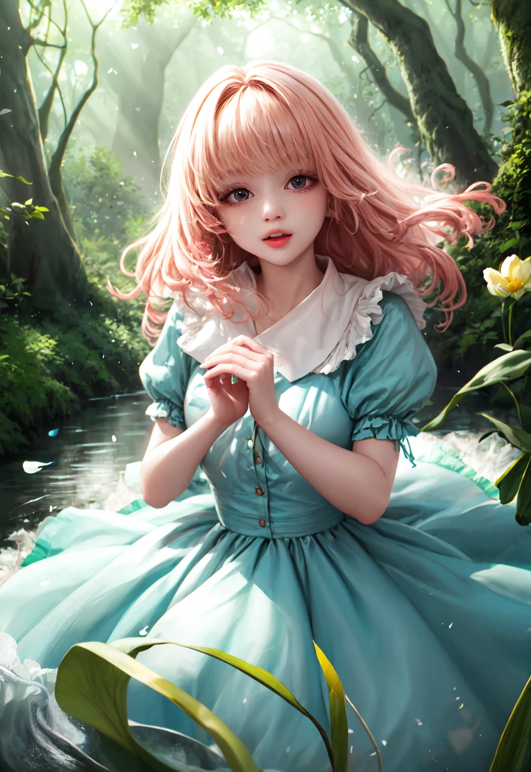 girl in a forest with floating flowers, river, puffy, puffy cheeks, cute,
vibrant colors, colorful art style,
soft lighting, soft shadows, detailed textures, dynamic lighting,
nice hands, perfect hands,
<lyco:GoodHands-beta2:1.0>
<lora:add_detail:1>