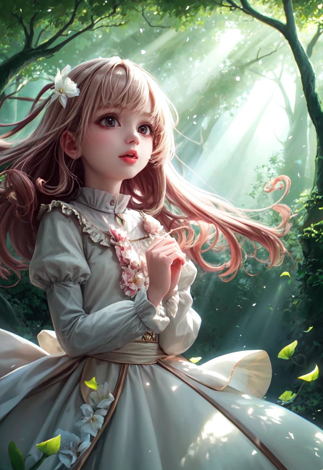 girl in a forest with floating flowers, river, puffy, puffy cheeks, cute,
vibrant colors, colorful art style, 
soft lighting, soft shadows, detailed textures, dynamic lighting,  
nice hands, perfect hands, 
<lyco:GoodHands-beta2:1.0> 
<lora:add_detail:1>