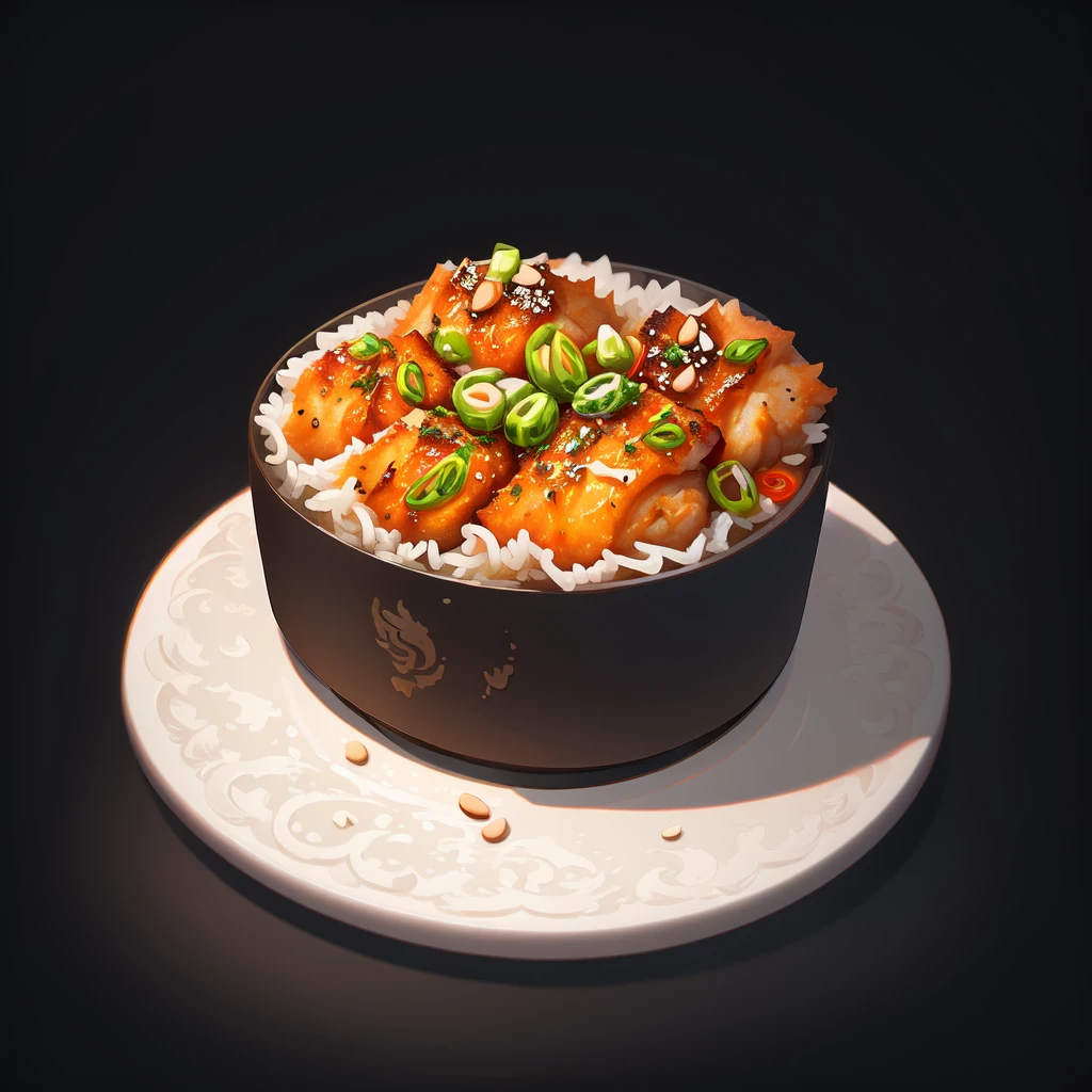 food, game icon institute, game icon,black background,simple background,plate,<lora:icon food-000038jiu:0.6>,
Crispy chicken with peanuts in spicy sauce cube icon in traditional Sichuan cuisine style, rendered as a gorgeous game item asset.