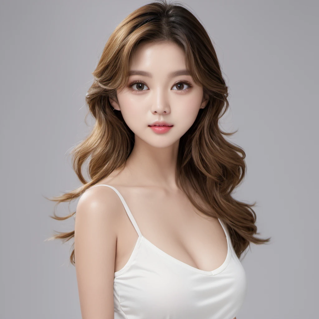masterpiece, best quality, 1girl, upper body, looking at viewer, simple background, <lora:kwFemaleBeta15_SDXL_v1-000008:1>