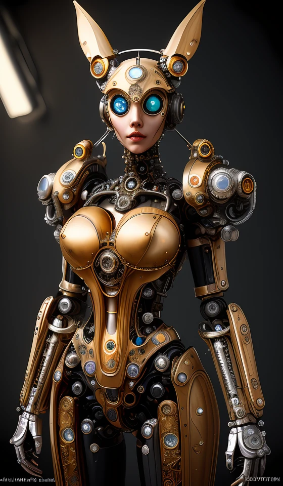 Best quality, masterpiece, ultra high res, (photorealistic:1.4), absurdres, (a best long shot photo of a mechanical girl), (koh_amberheard:0.8) ,fantasy scifi creature, hyper realistic, steampunk, intricate design, insanely detailed, fine details, steampunkai, <lora:steampunkai:1>