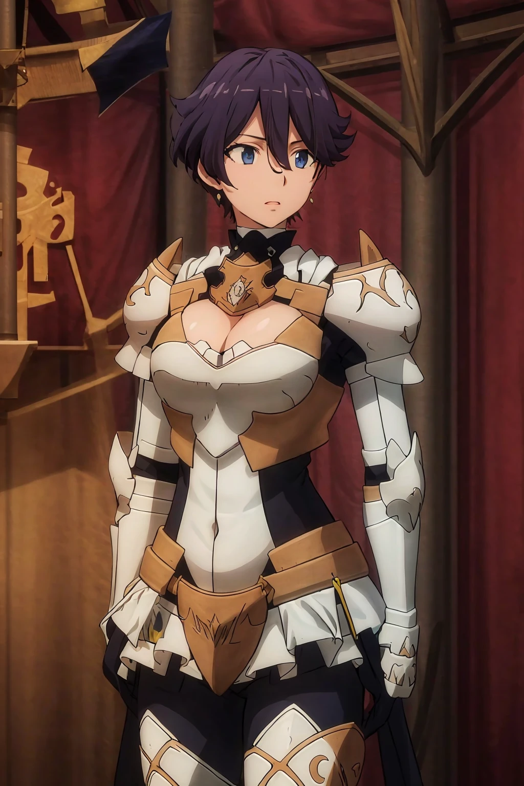 ((masterpiece, high quality, highres,))
beefeater, armor, cleavage cutout, cleavage, <lora:Beefeater-10:0.8> , ((cowboy shot:1.2))
