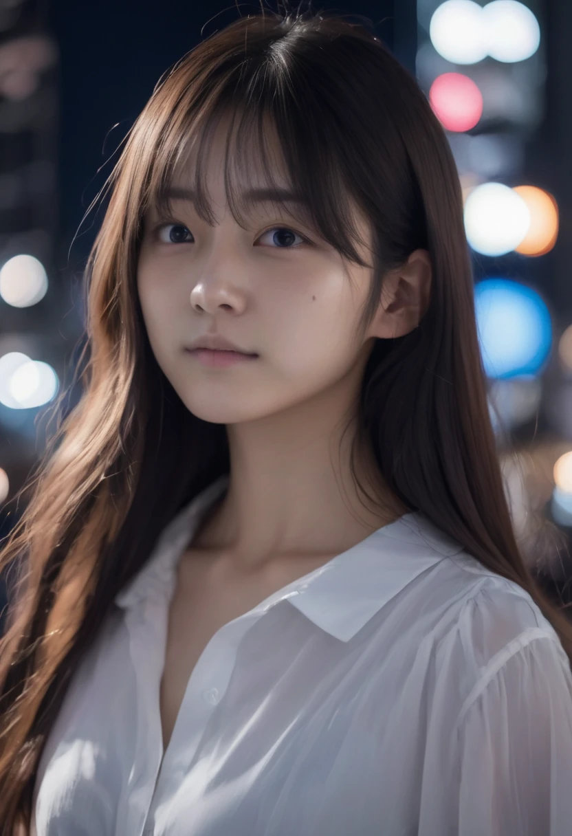 jpn-girl, Professional portrait photography of the face of a beautiful girl with (glossy nude lips) with black eyes, Nikon Z9, looking at the camera, realistic matte skin, highly detailed, skin texture visible,
18 yo, Long, straight hair ,
woman wearing dress,blurry background, in shibuya night view,
<lora:jpn-girl_v1:0.75>