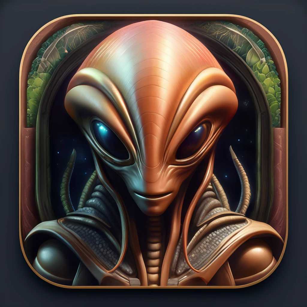 alien, portrait, game, fantasy art, epic scene, highly detailed, ios icon app, dribbble, icredm
<lora:IconsXLRedm:0.8>