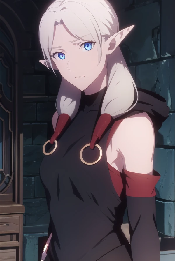 fymryn, <lora:fymryn-lora-nochekaiser:1>,
fymryn, pointy ears, elf, white hair, twintails, low twintails, medium hair,
BREAK sleeveless, bare shoulders, hood, rings,,
BREAK looking at viewer,
BREAK outdoors,
BREAK <lora:GoodHands-vanilla:1>, (masterpiece:1.2), best quality, high resolution, unity 8k wallpaper, (illustration:0.8), (beautiful detailed eyes:1.6), extremely detailed face, perfect lighting, extremely detailed CG, (perfect hands, perfect anatomy),