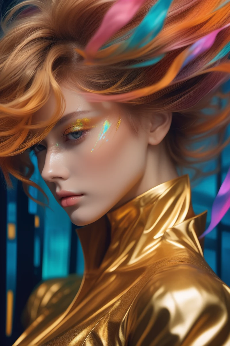 (Surrealism:1.3), masterpiece,best quality, ultra realistic,32k,RAW photo,detail skin, 8k uhd, dslr,high quality, film grain,Acid colors hair, Gambit, coloful, vibrant, intricate, elegant, highly detailed,8k, digital painting, trending on pinterest, concept art, sharp focus, illustration, golden ratio, fetish, sexy