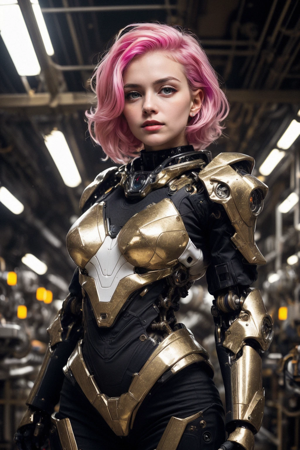 Hello, Can you help me create a hyperrealistic photo of a cyborg axolotl?, anthropomorphic, dressed like a warrior, Thank you