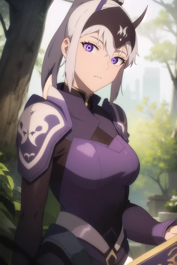dotaluna, <lora:luna-lora-nochekaiser:1>,
luna, ponytail, white hair, (purple eyes:1.1),
BREAK armor, helmet,
BREAK looking at viewer,
BREAK outdoors,
BREAK <lora:GoodHands-vanilla:1>, (masterpiece:1.2), best quality, high resolution, unity 8k wallpaper, (illustration:0.8), (beautiful detailed eyes:1.6), extremely detailed face, perfect lighting, extremely detailed CG, (perfect hands, perfect anatomy),