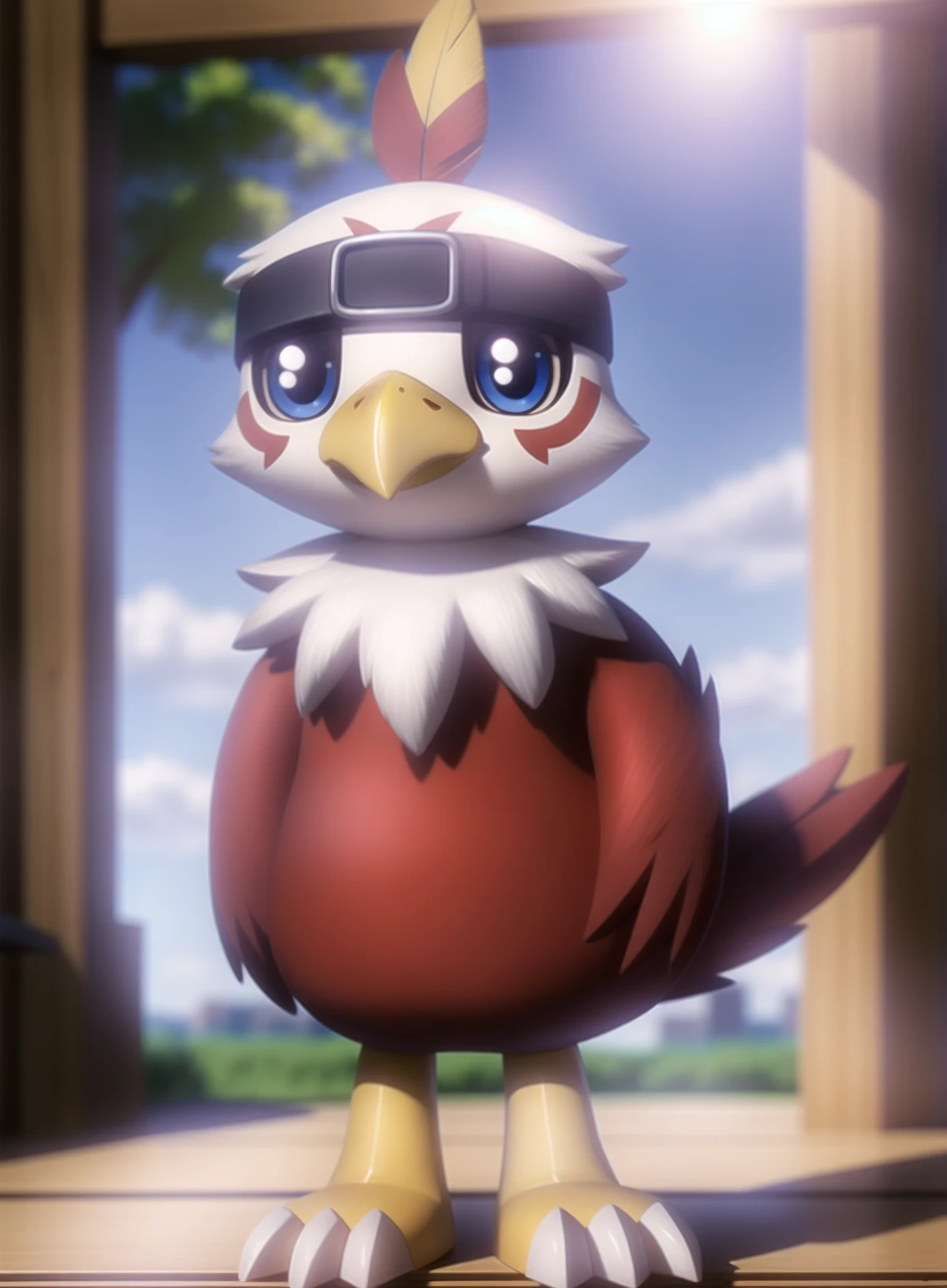 (by photonoko:0.5) (by Arthur Lismer:0.6), (by chunie:0.4) by avante92,
BREAK
(anime:1.2)
solo, male, (adorable, cute, chibi:1.2), (hawkmon:0.7), beak, (avian:0.9), red, feathers, red body, rito, tail feathers, white feathers, yellow legs, headband,
detailed background, cinematic lighting, (artistic, tastefull:1.2),
8k hd, photo, <lora:add_detail:0.5>, depth of field, <lora:Hawkmon_pm_v2:0.7>