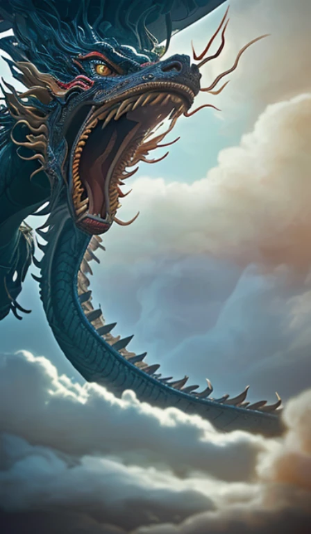 chinese dragon,close up,oriental architecture,eastern garden,cloudy and smoke,zhongfenghua<lora:zhongfenghuaxiyou:0.4>,abstract dream, space, intricate, grand scale, alone, cinematic film still, insane detail, sharp focus, depth of field, realistic lighting, (realistic perspective), complex, (multiple subjects), 4k HDR,