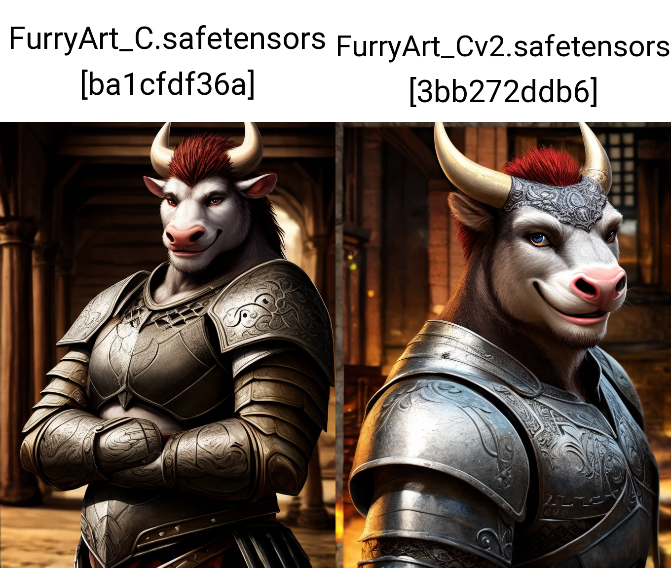 portrait bull wearing a armor, photorealistic, intricate, highly detailed, ( smile:1.2)