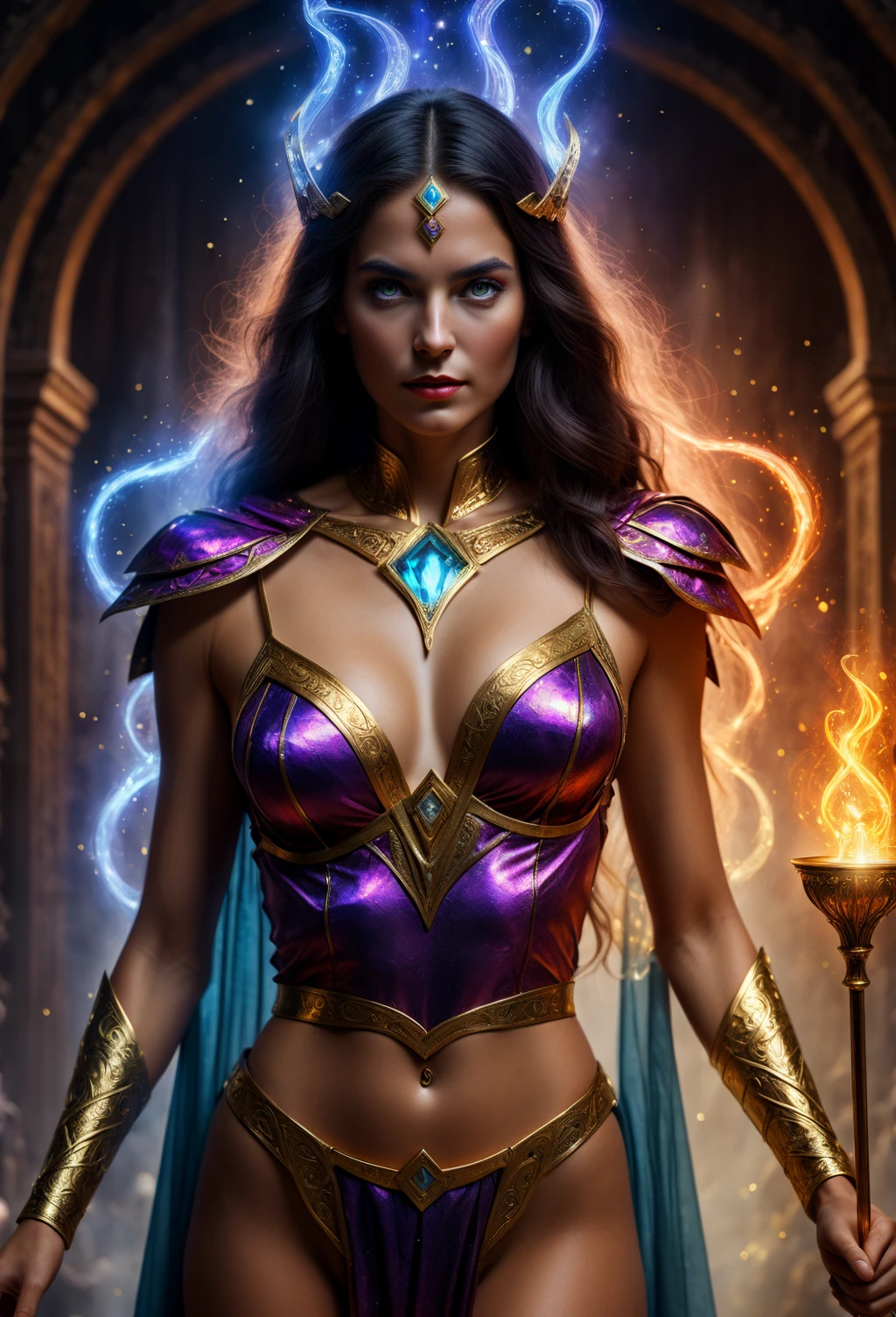magic woman, (8k hdr masterpiece:0.9)