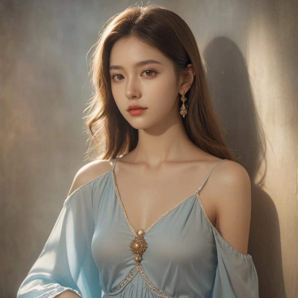 a 18 years old pretty girl with long hair and super cute sundress with a love neckline, photorealistc, light smile,soft smooth skin, sun, classic beauty, very thin, polaroid color photo, 16mm film live soft color,1 female, queen, detailed skins, beautiful face, seductive bone armor dramatic lighting, shadow, (best quality, masterpiece, photorealistic, realistic) by Agostino Arrivabene,xxmix girl woman,16mm film live soft color,
