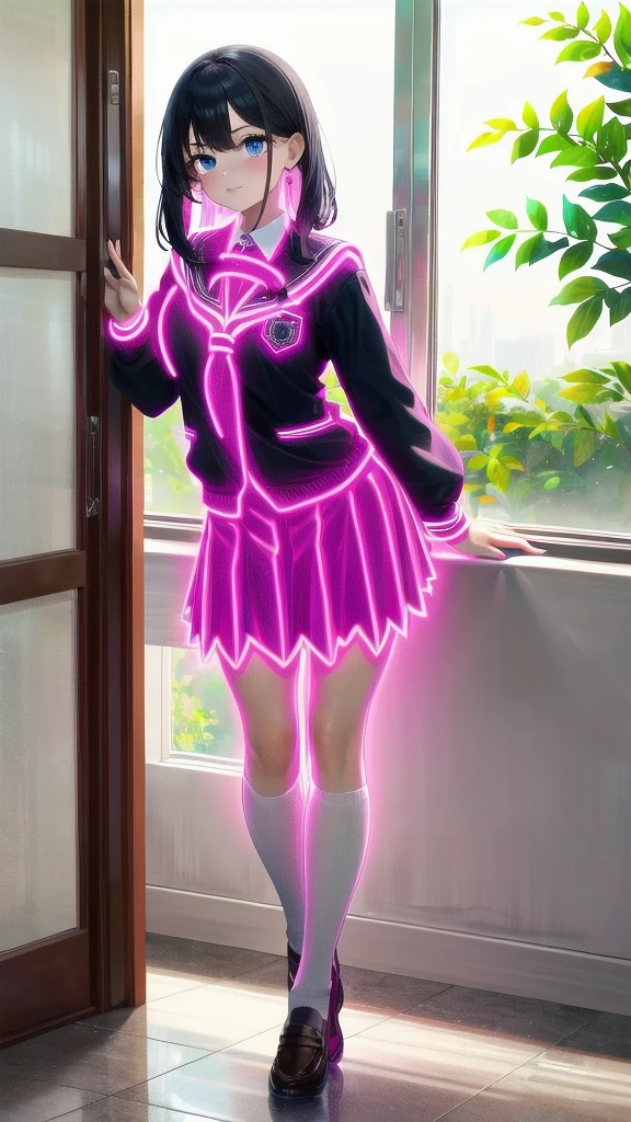 1girl,full body, school uniform,
<lora:nlc_purple:1.1>glowing clothes