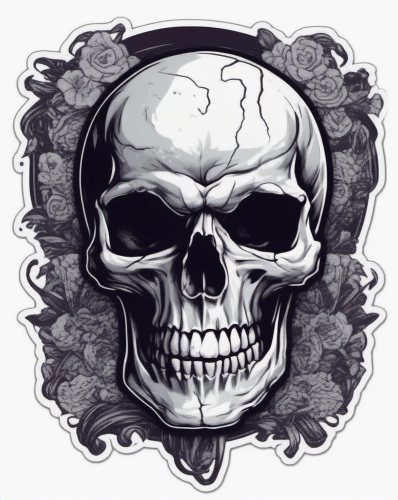 skull head, tshirt design, sticker. <lora:last:1>