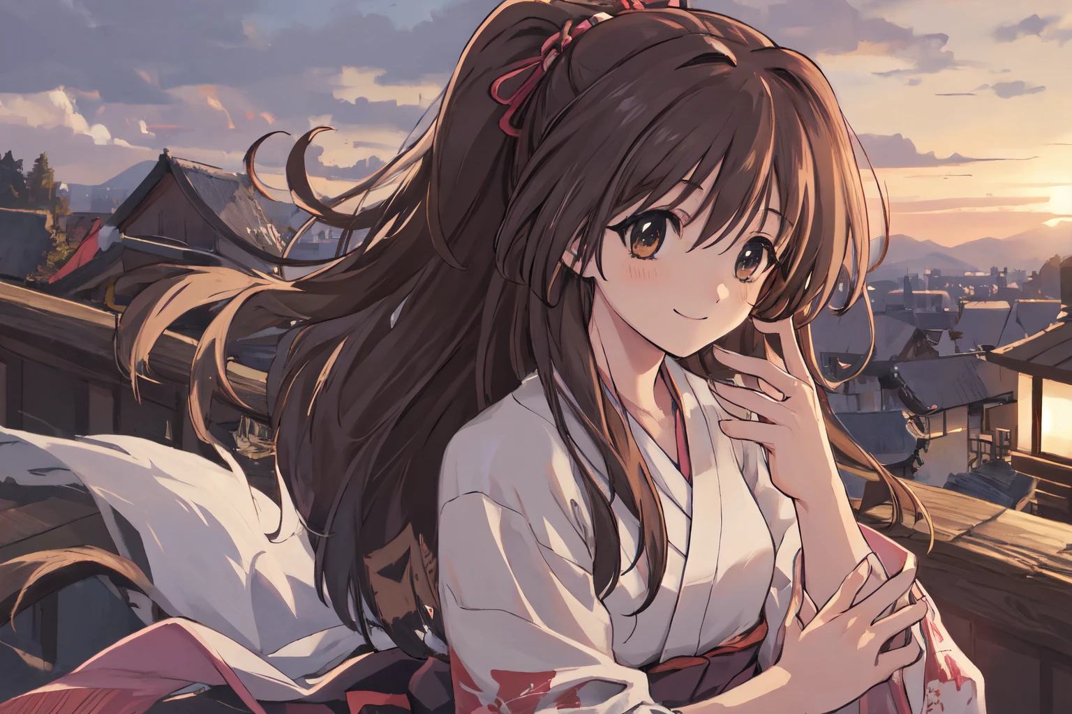 ayaka hizuki,yukata,updo,1girl, solo, masterpiece, best quality,light smile,