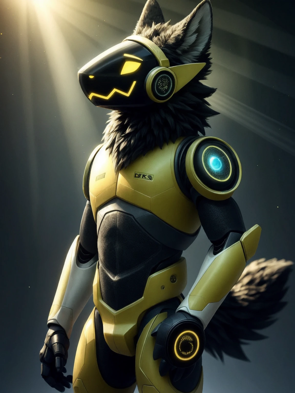 solo, scifi, photorealistic, male, (protogen), robots, drones, detailed line art, fine details, makoto shinkai kyoto animation key art, trending on artstation, trending on CGsociety, modelshoot style, extremely detailed CG unity 8k wallpaper, realistic, masterpiece, highest quality, lens flare, (light sparkles), unreal engine, trending on ArtStation, Intricate, High Detail, dramatic, realism, beautiful and detailed lighting, shadows