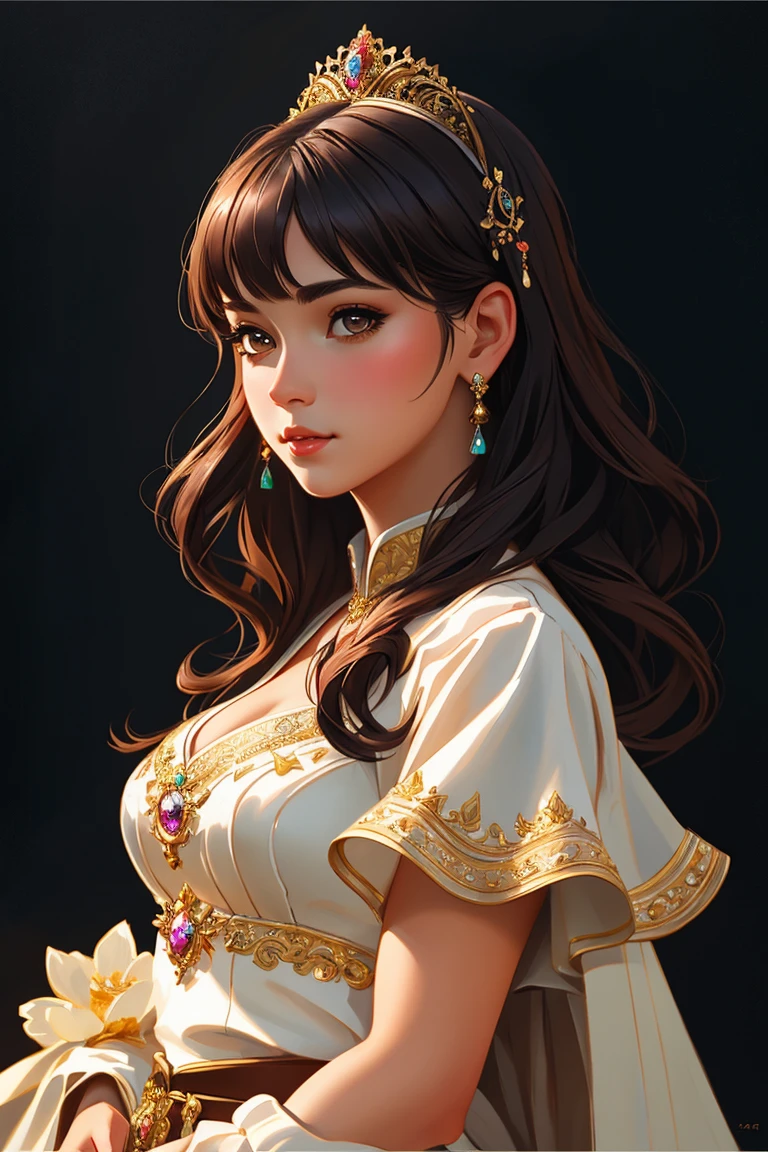 full shot body, most beautiful artwork in the world, (princess),cute girl, professional majestic oil painting, trending on ArtStation, trending on CGSociety, Intricate, High Detail, Sharp focus, sharp image,hd, realistic reflects,dramatic, photorealistic painting art, catoonized, pinterest,