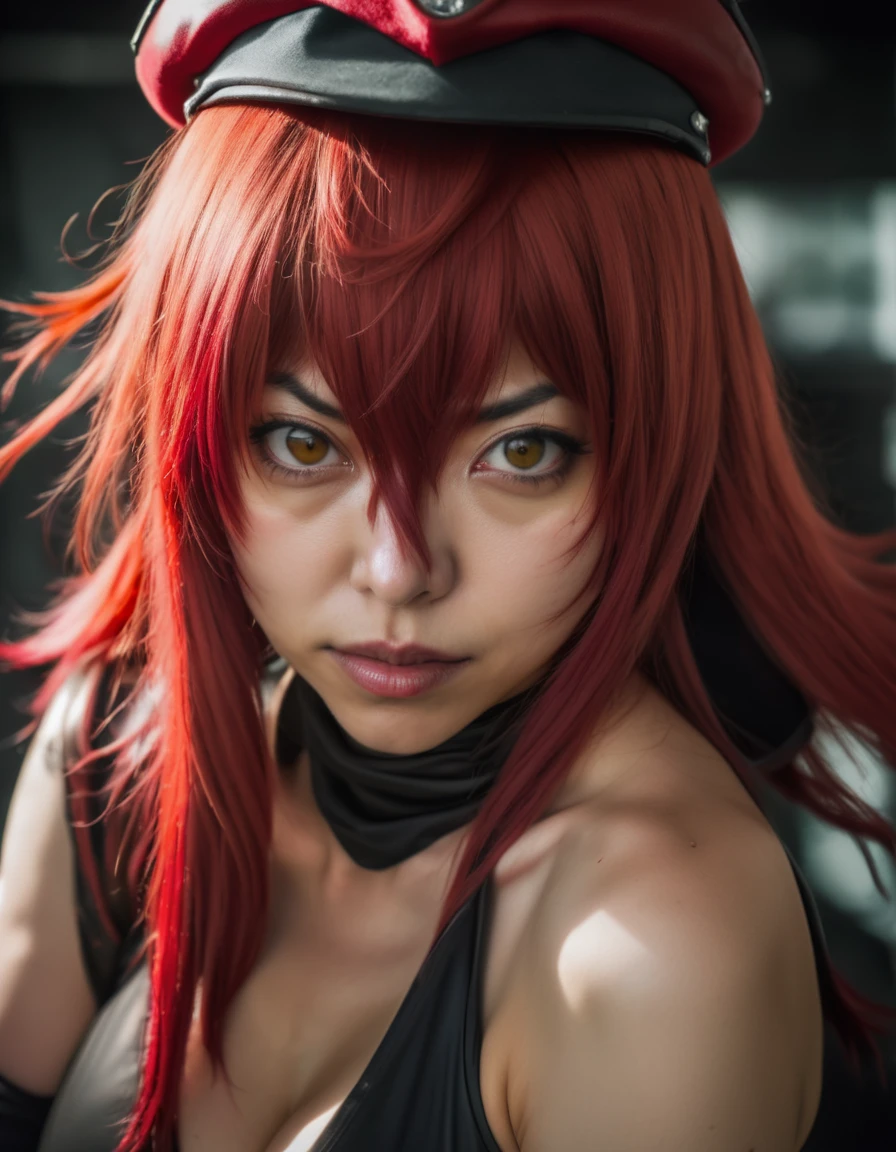 mid shot portrait photo of a real life version of Yoko Littner, realistic LUT