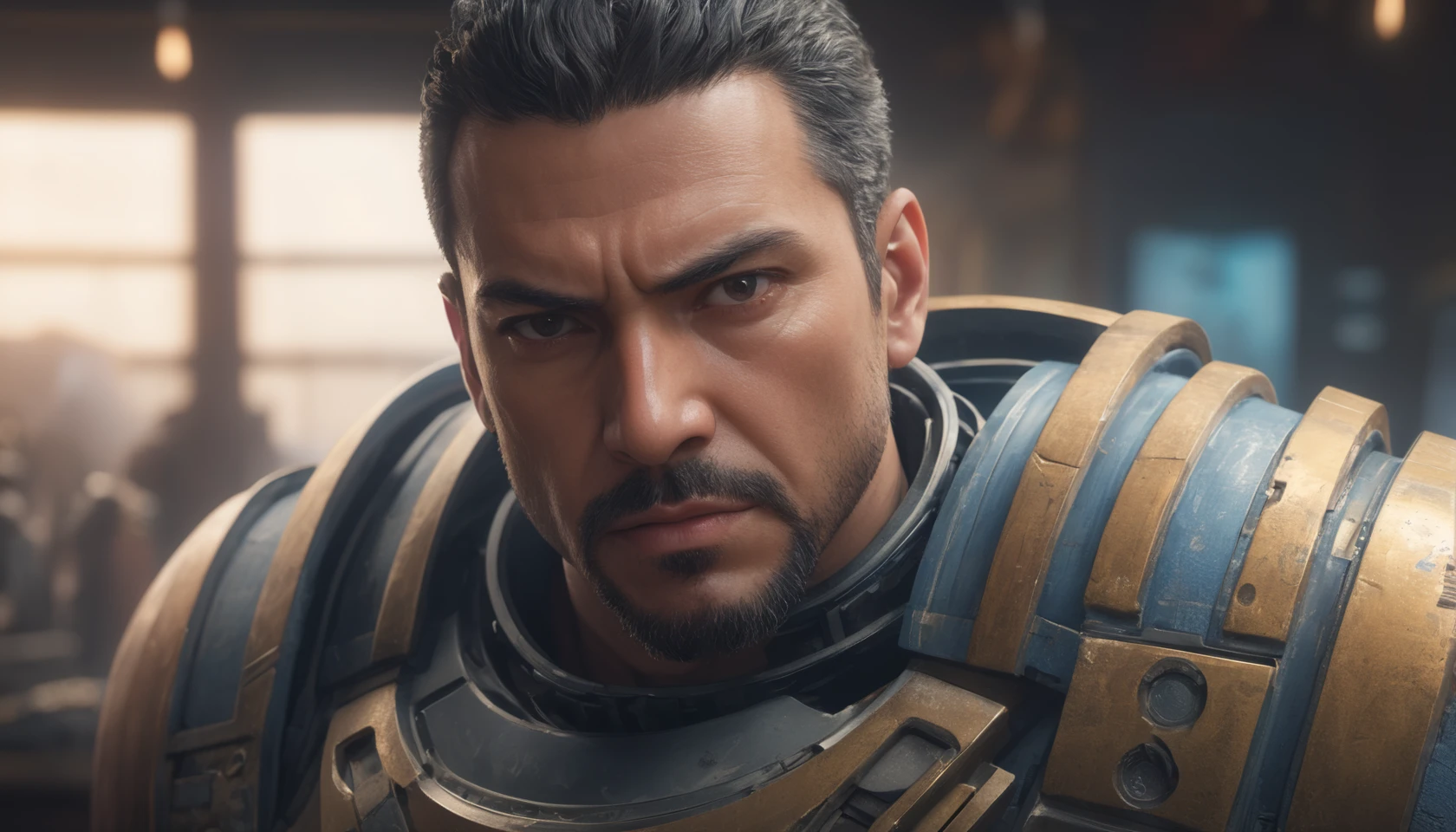 cinematic extreme close-up portrait still of a (furious:1.4) hispanic middle-aged male warrior trying a new diy home energy-saving project . 35mm photograph, film, bokeh, professional, 4k, highly detailed, photorealistic hyperrealism illustration anime CG film