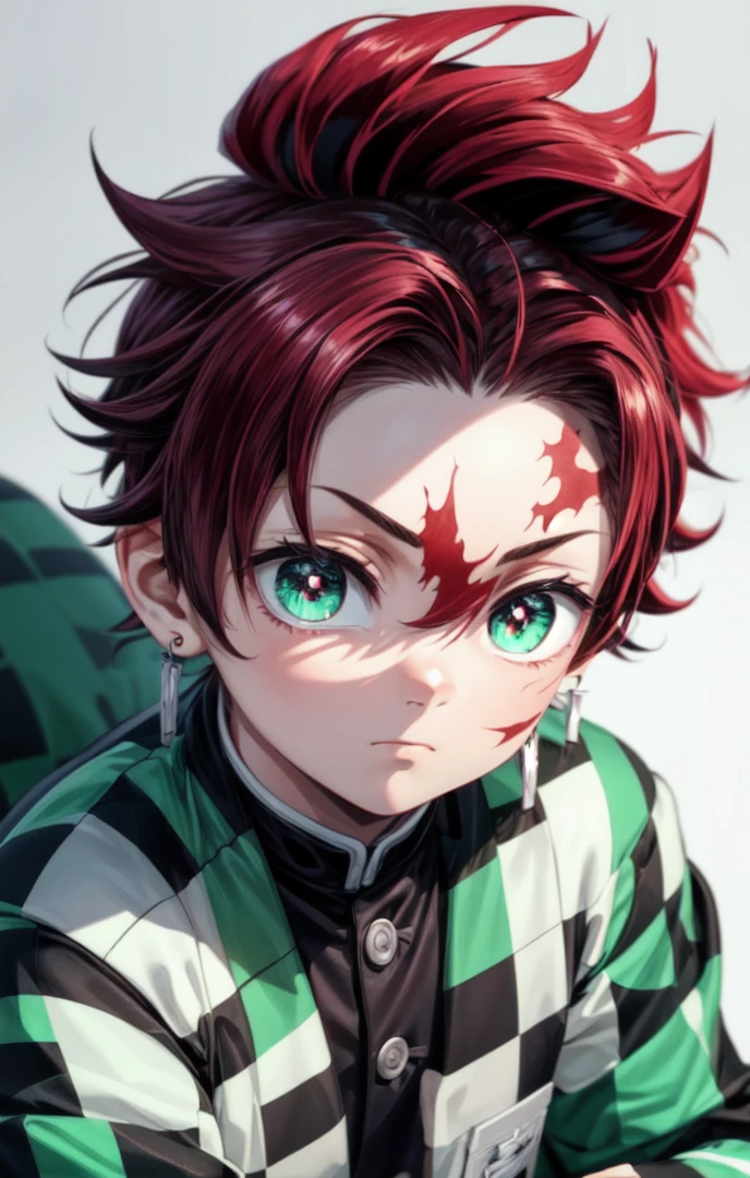 1boy,Juvenal, ultra detailed face
masterpiece, ultra detail, forest,  (upper body:1.4), tanjiro, checkered clothes,demon slayer uniform, black pants, sitting
<lora:tanjiro-000009:0.6>