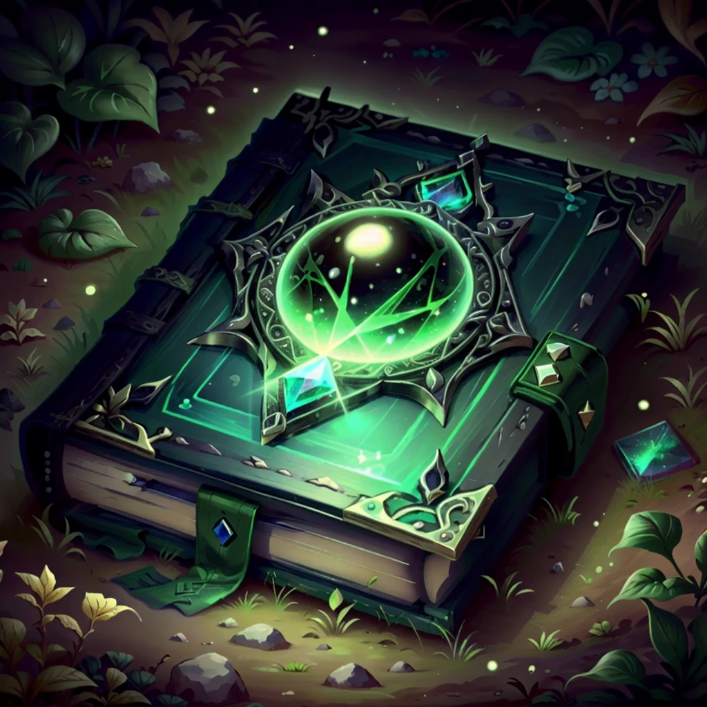 <lora:NatureMagic-20:1>, naturemagic , magical energy fantasy,
grimoire,
A book of spells in mystical cover, studded with a gem,gameicon,masterpiece,best quality,ultra-detailed,masterpieces, HD Transparent background, <lora:GameIconResearch_book3_Lora:0.6>