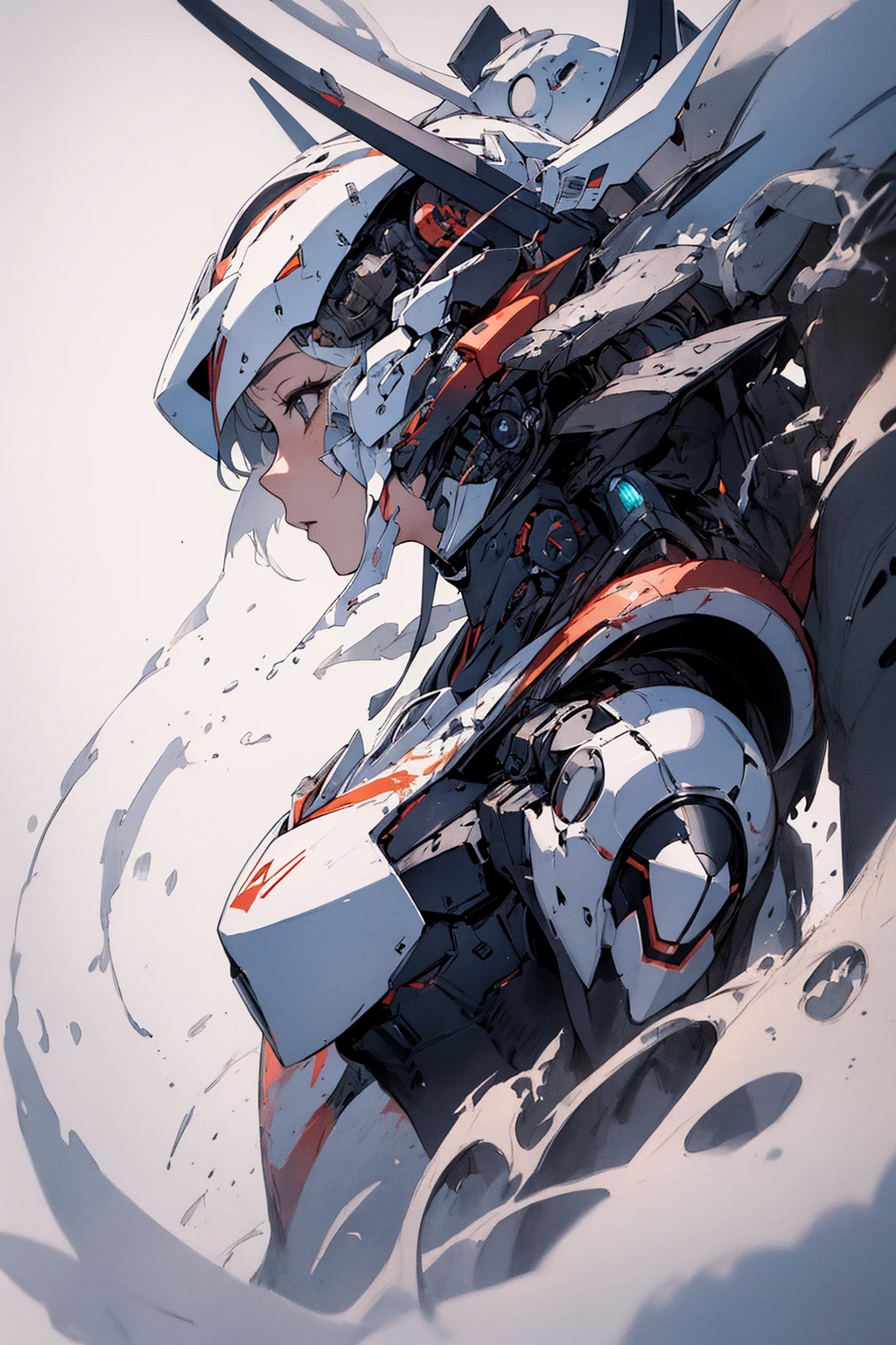 absurdres, highres, ultra detailed, (girl:1.3), mecha
BREAK
expressive brush strokes, ink wash, gradation, poetic atmosphere, delicate balance, fluid motion
