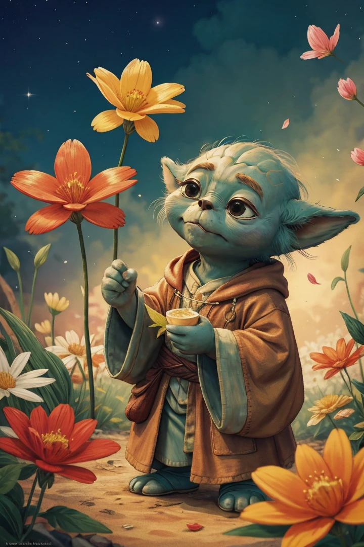 yoda is a beautiful flower petal, elegant