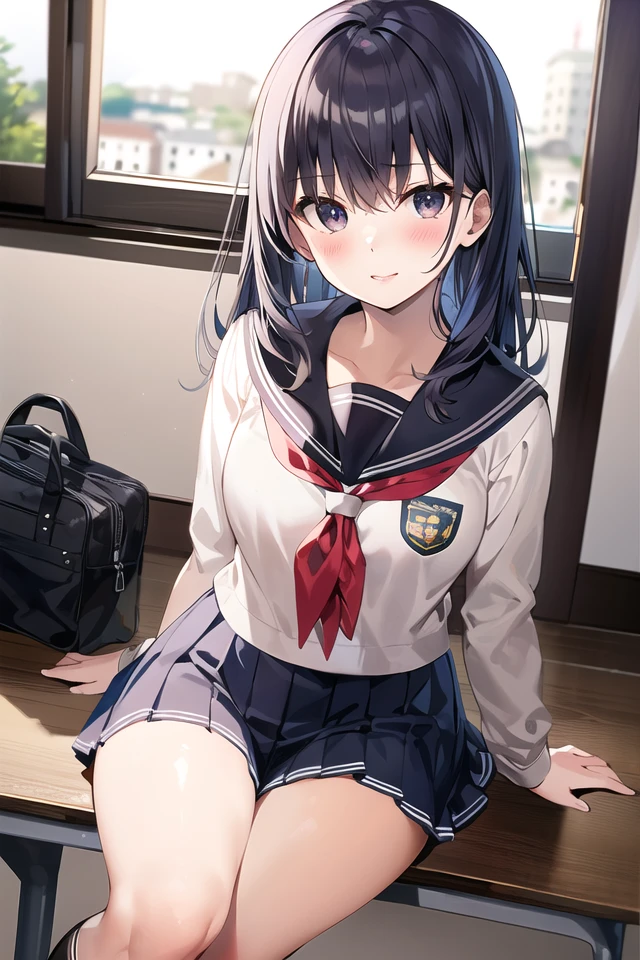 {best quality}, {{masterpiece}}, school_uniform <lora:marushin-v1-ep50:0.8>