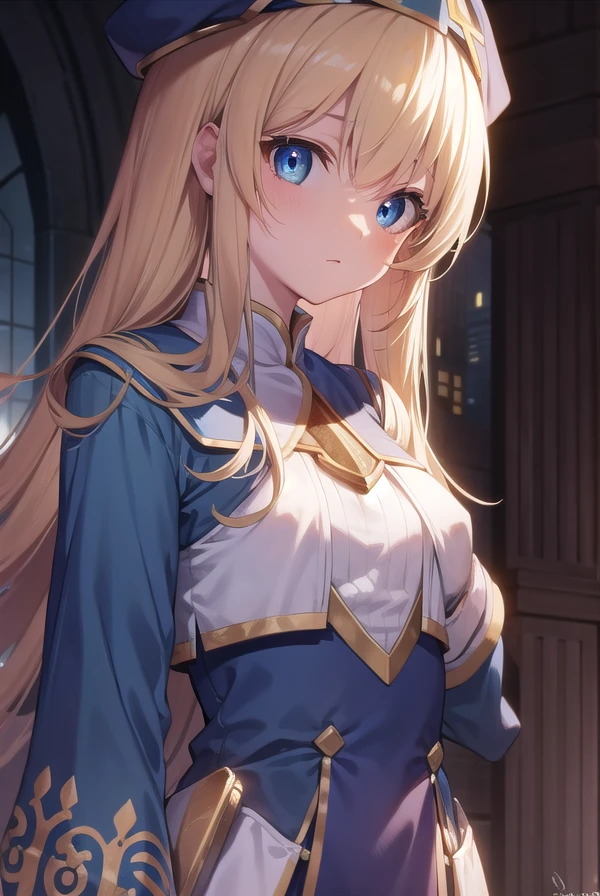 priestess, <lora:priestesstest:1>, priestess, blonde hair, blue eyes, long hair, hat, (small breast:1.2),
BREAK ,
BREAK looking at viewer,
BREAK city,
BREAK <lyco:GoodHands-beta2:1>, (masterpiece:1.2), best quality, high resolution, unity 8k wallpaper, (illustration:0.8), (beautiful detailed eyes:1.6), extremely detailed face, perfect lighting, extremely detailed CG, (perfect hands, perfect anatomy),