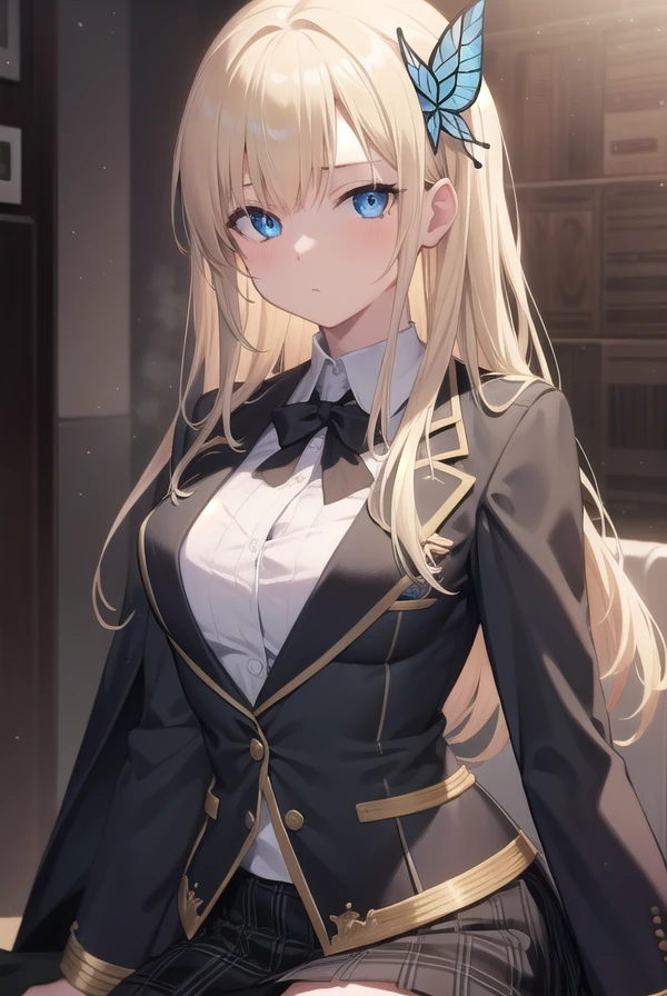 senakashiwazaki, <lora:senakashiwazakitest:1>, sena kashiwazaki, blonde hair, butterfly hair ornament, hair ornament, long hair,
BREAK blazer, jacket, open clothes, open shirt, school uniform, shirt, skirt, sleeves past wrists, st. chronica academy school uniform
BREAK looking at viewer,
BREAK classroom,
BREAK <lyco:GoodHands-beta2:1>, (masterpiece:1.2), best quality, high resolution, unity 8k wallpaper, (illustration:0.8), (beautiful detailed eyes:1.6), extremely detailed face, perfect lighting, extremely detailed CG, (perfect hands, perfect anatomy),