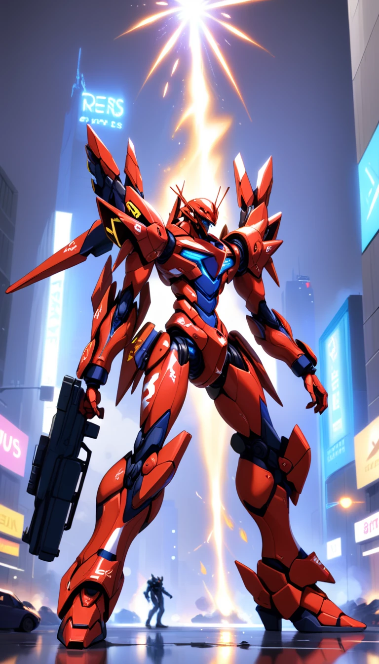 illustration, (EVAUNIT:0.5), (RRS:1.5), ( large size mecha:1.5), glowing eyes, full body, highly detailed ,(heroic parts:1.5), (military parts:1.2), (mechanic parts:1.2), (highly detailed full armor:1.5), (battlefield:1.2), (city:1.2),explosion, stray bullet,<lora:srdxl_v06bx:0.8>