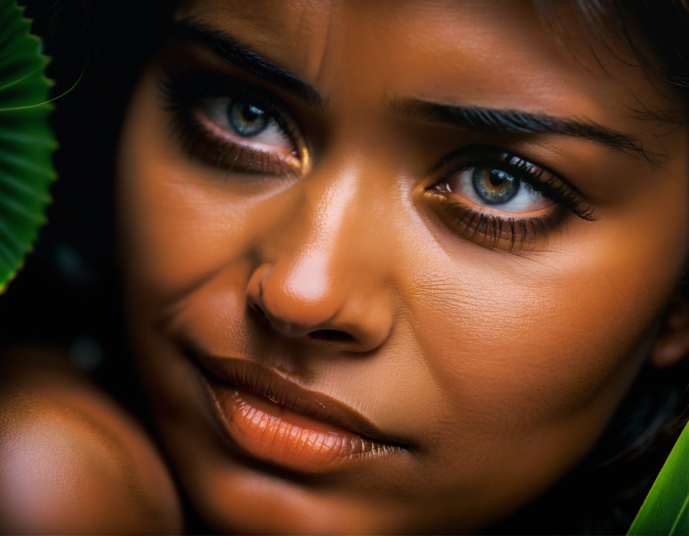 macro shot of extraordinary eye of woman crying, masterpiece, best quality, (intricate details), glow, glowing eyes, volumetric lighting, unique pose, dynamic pose, dutch angle, 35mm, anamorphic, lightroom, cinematography, film grain, HDR10, 8k hdr, Steve McCurry, ((cinematic)), RAW, color graded portra 400 film, remarkable color, veins, tearing up,