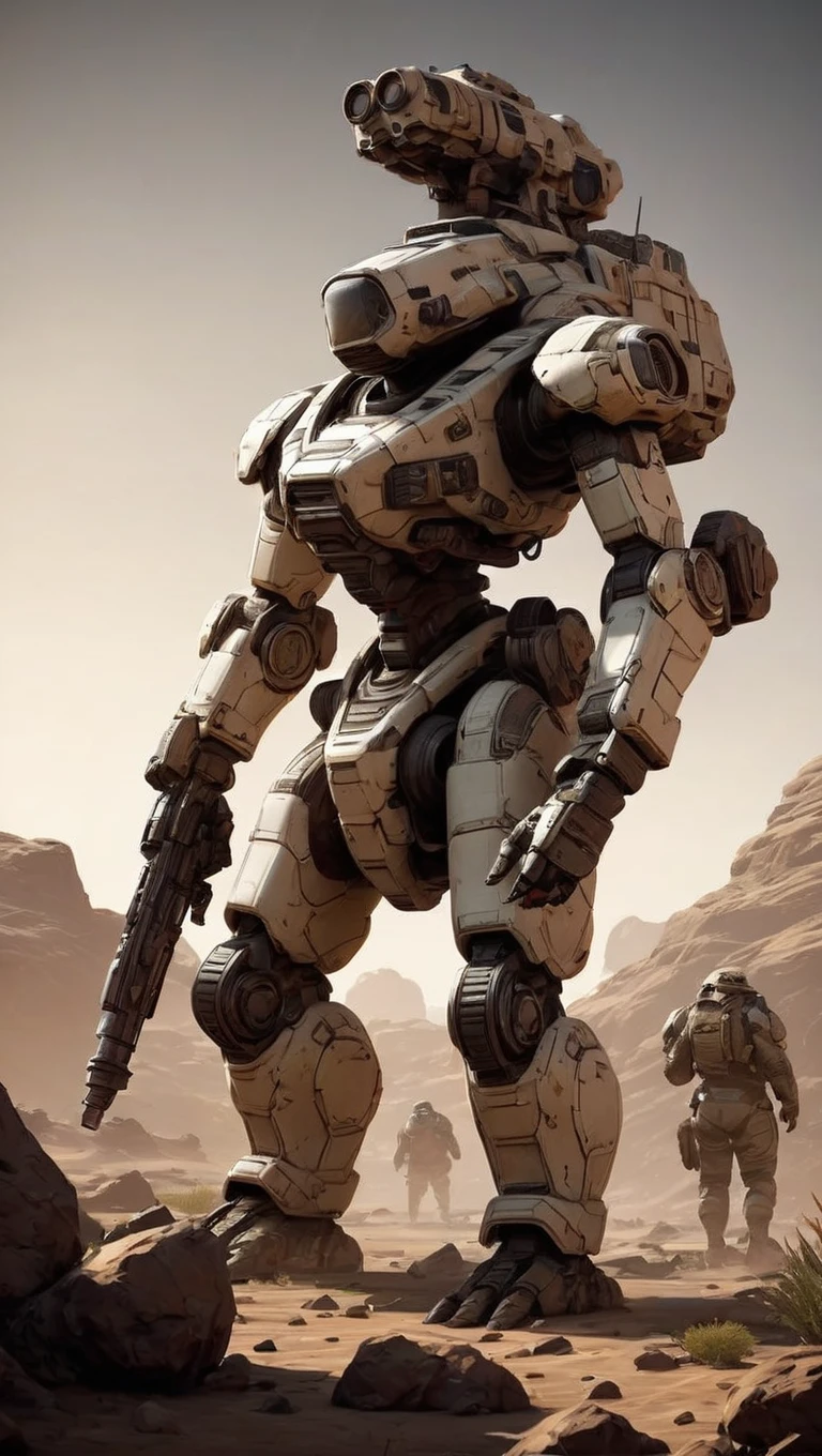 (battletech:1.5) ,super fine concept art, extremely detailed, (military parts:1.5), (weapon:1.2), missile pod, (shoulder canon:1.5), (a heavy mech:1.5), hard surface, hawken, sci-fi, battlefield, <lora:srdxl_v07ux:0.8>