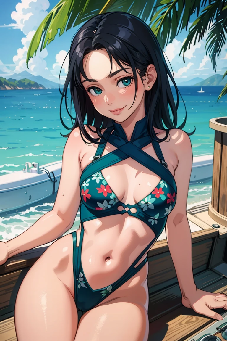 ((Masterpiece, best quality)),edgQuality,smurg,smirk,x shaped suspenders,small breasts
edgOPSW, a woman in a green swimsuit posing on a boat , wearing edgOPSW, cut out sides,, floral print
<lora:edgOnePieceSwimwear:0.775>