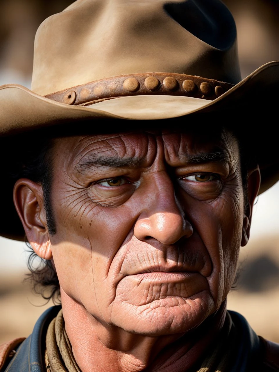 UHD, 8k, Ultra Detailed, cinematic portrait,
John Wayne, True Grit Movie,
ultra realistic, dramatic lighting, extremely detailed face,