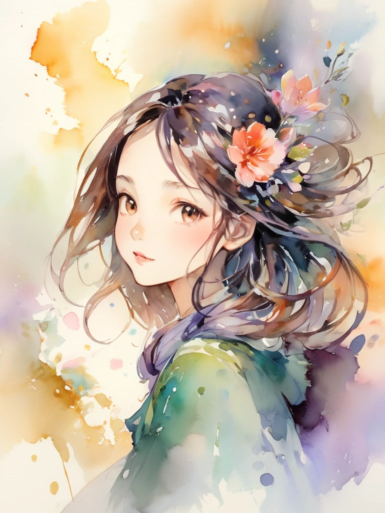 absurdres, highres, ultra detailed, (1girl:1.3), kawaii
BREAK
expressive brush strokes, ink wash, gradation, , poetic atmosphere, delicate balance, fluid motion