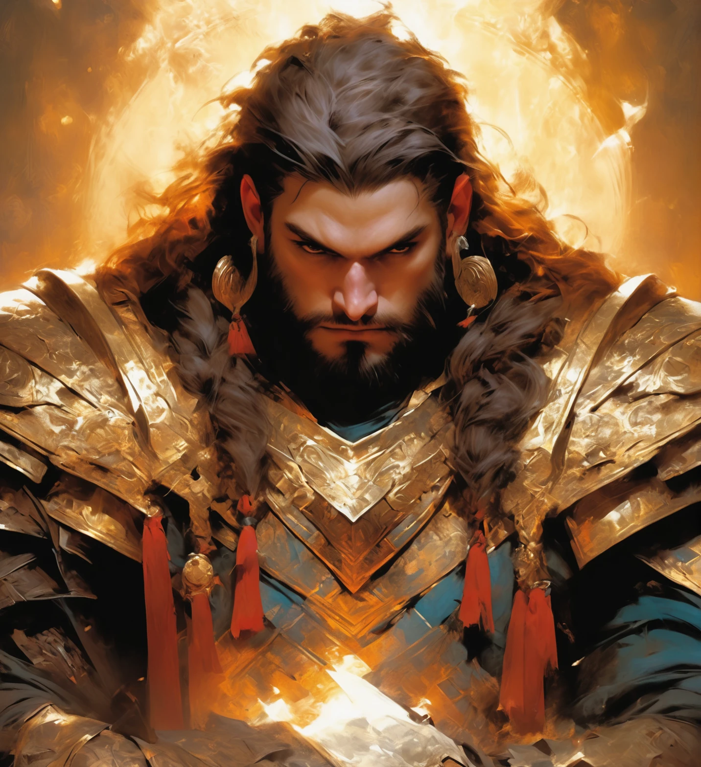 a portrait of the most handsome man in the world staring at the camera, magic the gathering artwork, d & d, fantasy, cinematic lighting, centered, symmetrical, highly detailed, digital painting, artstation, concept art, smooth, sharp focus, illustration, volumetric lighting, epic composition, 8 k, art by akihiko yoshida and greg rutkowski and craig mullins, heroic pose, oil painting, cgsociety, magic lab background