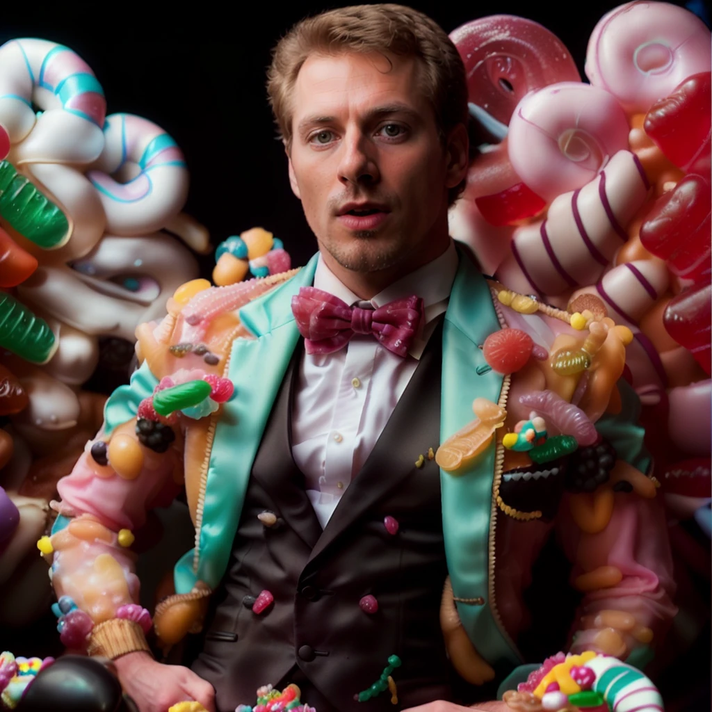 professional photography, portrait of patrickleblanc person, still film, high resolution, 4k, photo by Sacha Goldberger, <lora:patrickleblanc_34200:1> <lora:candylandai:0.5>