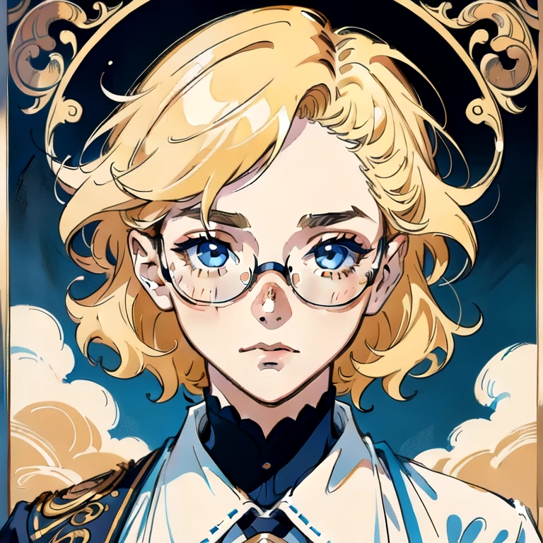 high quality, high resolution, extreme detail, masterpiece, 1boy, facing the viewer, blonde hair, underwear, standing on top of a mountain, <lora:ProfilePicture_LoRA:0.8>, profile picture, profpic, portrait, closeup