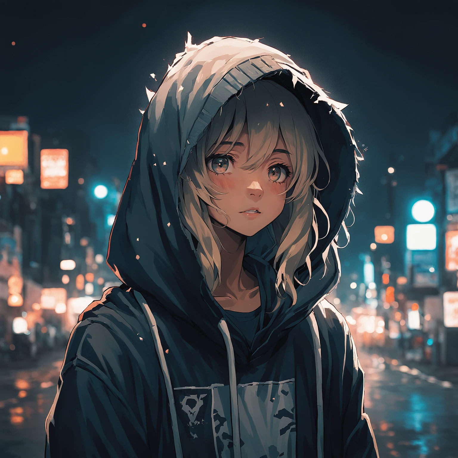 Anime portrait, 1girl, <tan skin|dark skin|light skin>, <tight (short cut off:1.05) sweater|open trench coat and sweater|fluffy jacket and jeans|beanie and hoodie with ripped torn jeans|sundress and pig tails|school uniform|police officers uniform|alluring outfit|vivacious outfit|bikini|ballet outfit|military outfit>, <dark lighting, in darkness, night time|sunset, vibrant|city streets|inside building|__pop-location__>
flat anime style, 2d, studio illustration