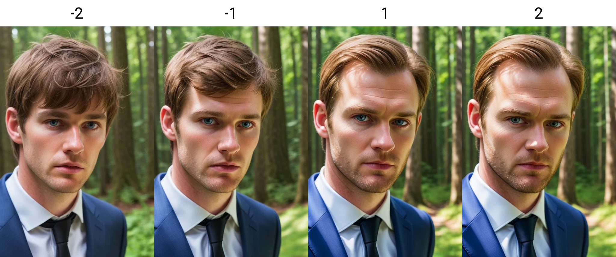white man, close-up, forest, black suit, formal, looking at viewer, low sharpness<lora:forehead_slider_v2:-2>