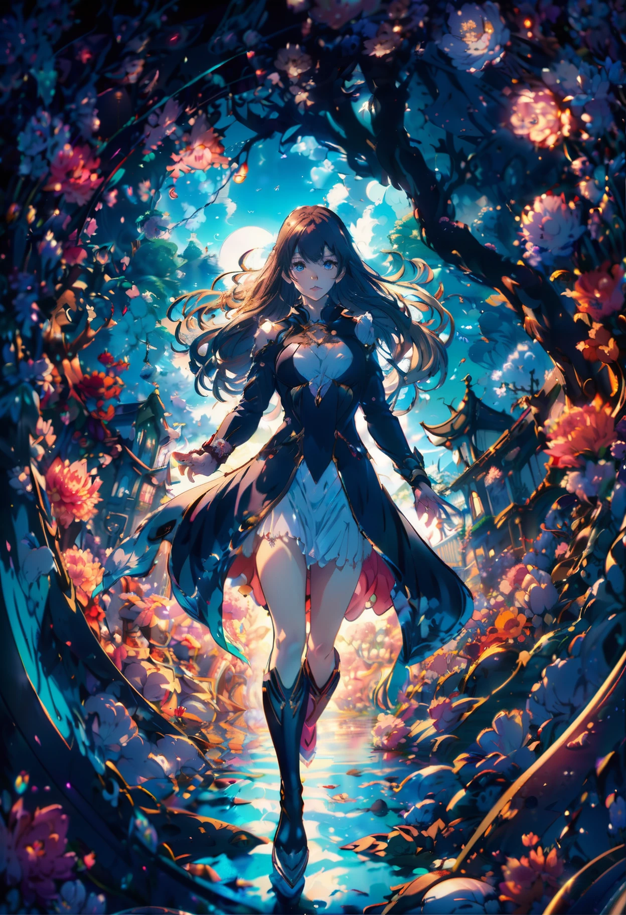 comic 3D Rendering, masterpiece,1girl of Infinity, equirectangular 360, Horror, intricate background, Private Press, Zoom lens, CMYK Colors . graphic illustration, comic art, graphic novel art, vibrant, highly detailed