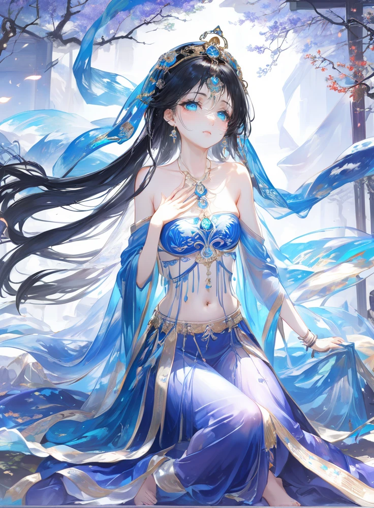 masterpiece,32k,extremely detailed CG unity 8k wallpaper, best quality, vibrant colors, break, china goddess, see-through,1girl,lying,on stomach,prone bone, full body, long hair, black hair, see through clothes, small breasts, off shoulder,transparent shawl, (crying, tear on face)
<lora:sdxl_chinagoddess:0.65>