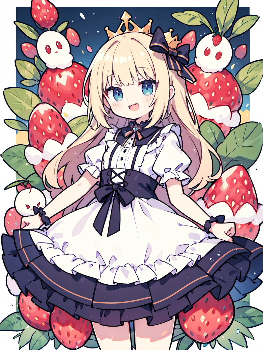 strawberry princess, strawberry world, wonderland, cowboy shot