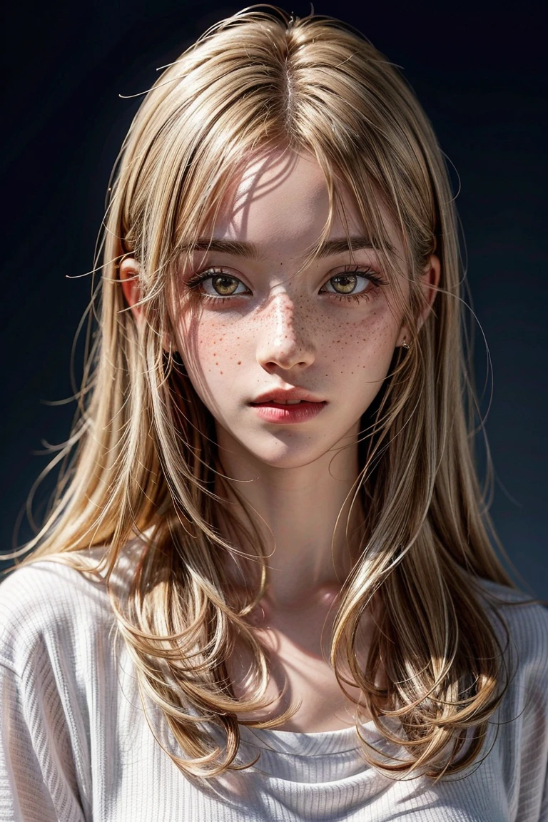 a portrait of a girl with freckles with gold eyes, dyed hair, 
<lora:more_details:0.85>